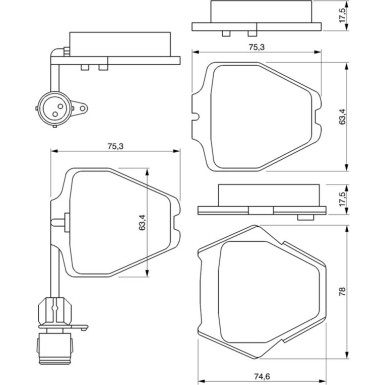 BOSCH Bremsbelagsatz, Scheibenbremse 0 986 424 689