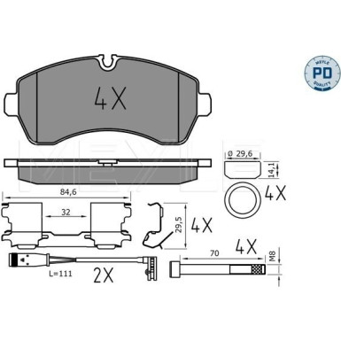 Meyle Bremsbelagsatz, Scheibenbremse MEYLE-PD: Advanced performance and design 025 292 0020/PD Meyle Bremsbelagsatz, Scheibenbremse MEYLE-PD: Advanced performance and design 025 292 0020/PD