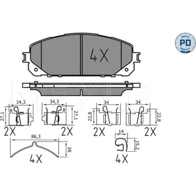 025 220 7018/PD Bremsbelagsatz, Scheibenbremse MEYLE-PD: Advanced performance and design.
