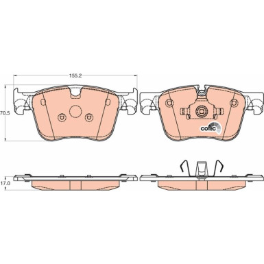 GDB2035 Bremsbelagsatz, Scheibenbremse COTEC