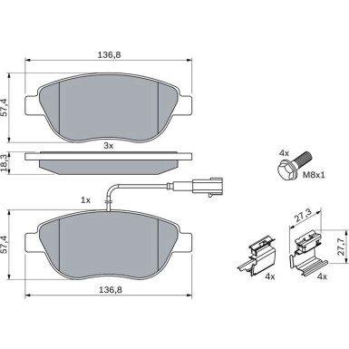0 986 424 596 Bremsbelagsatz, Scheibenbremse