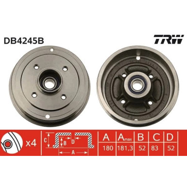 TRW | Bremstrommel | DB4245B