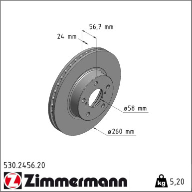 Zimmermann Bremsscheibe Coat Z 530.2456.20