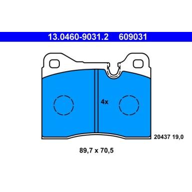 13.0460-9031.2 Bremsbelagsatz, Scheibenbremse