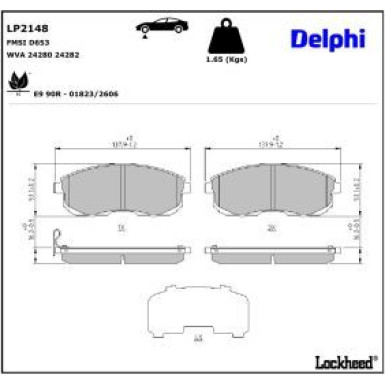 Delphi Bremsbelagsatz, Scheibenbremse LP2148