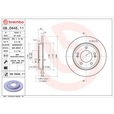 Brembo | Bremsscheibe | 08.D445.11