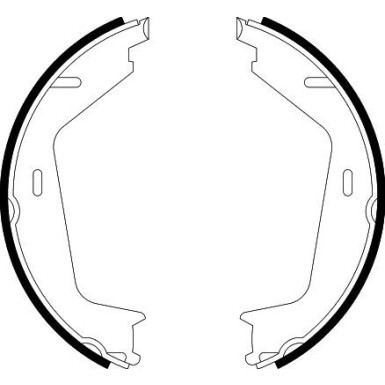 Hella | Bremsbackensatz, Feststellbremse | 8DA 355 050-591