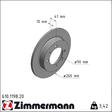 Zimmermann Bremsscheibe Coat Z 610.1198.20