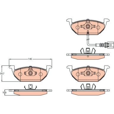TRW Bremsbelagsatz, Scheibenbremse COTEC GDB2108