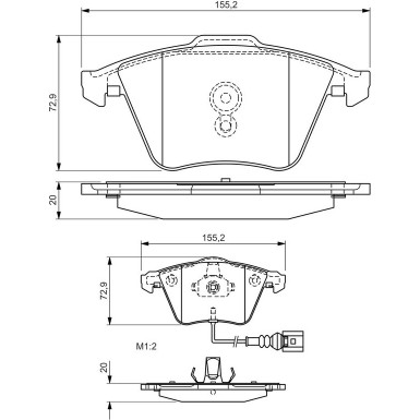 BOSCH Bremsbelagsatz, Scheibenbremse 0 986 494 550