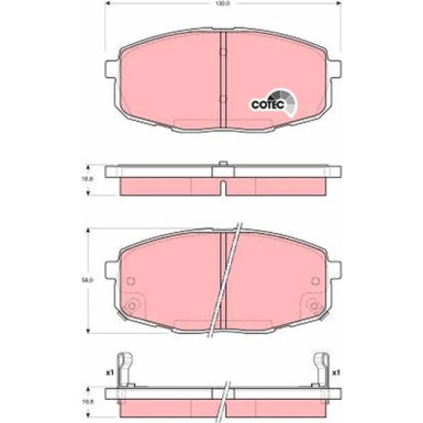 TRW Bremsbelagsatz, Scheibenbremse COTEC GDB3342
