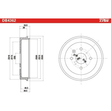 TRW | Bremstrommel | DB4362