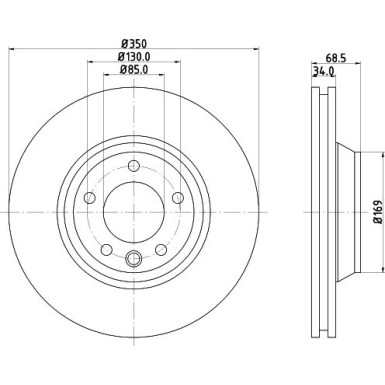 8DD 355 128-061 Bremsscheibe PRO High Carbon