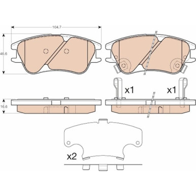 TRW Bremsbelagsatz, Scheibenbremse COTEC GDB3377