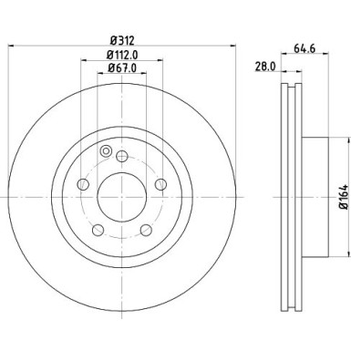 Hella Pagid | Bremsscheibe | 8DD 355 127-771