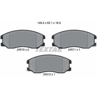 Textar Bremsbelagsatz, Scheibenbremse Q+ 2451001