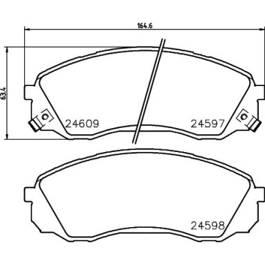 Hella | Bremsbelagsatz, Scheibenbremse | 8DB 355 013-541