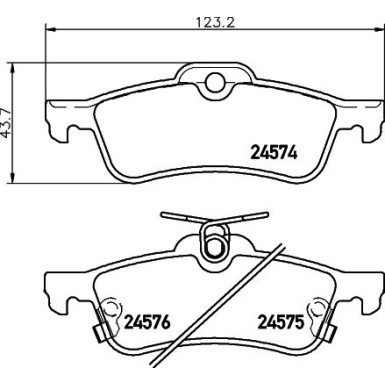 Hella | Bremsbelagsatz, Scheibenbremse | 8DB 355 013-461