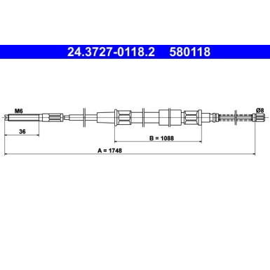 24.3727-0118.2 Seilzug, Feststellbremse