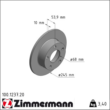 Zimmermann Bremsscheibe Coat Z 100.1237.20