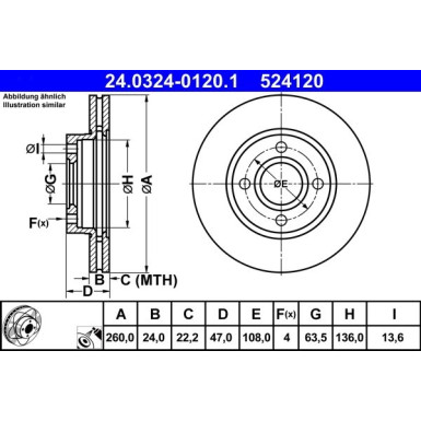 ATE | Bremsscheibe | 24.0324-0120.1