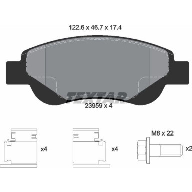 Textar Bremsbelagsatz, Scheibenbremse Q+ 2395901
