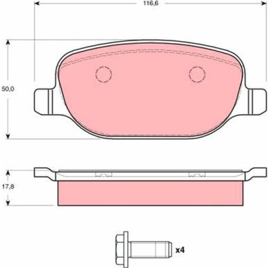 GDB1490 Bremsbelagsatz, Scheibenbremse