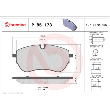 Brembo Bremsbelagsatz, Scheibenbremse PRIME LINE P 85 173