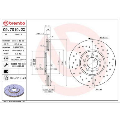 Brembo Bremsscheibe XTRA LINE - Xtra 09.7010.2X