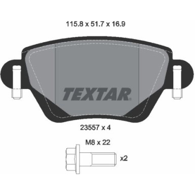 Textar Bremsbelagsatz, Scheibenbremse Q+ 2355702