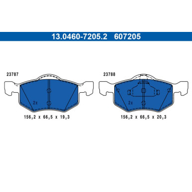 13.0460-7205.2 Bremsbelagsatz, Scheibenbremse 13.0460-7205.2 Bremsbelagsatz, Scheibenbremse