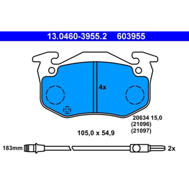 13.0460-3955.2 Bremsbelagsatz, Scheibenbremse