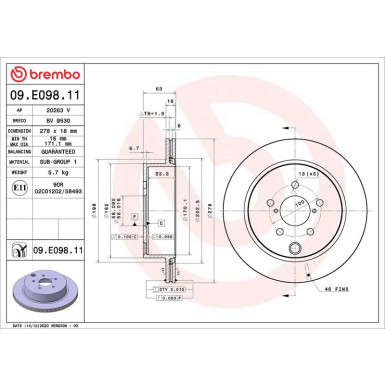 Brembo | Bremsscheibe | 09.E098.11