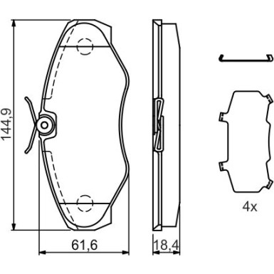 0 986 424 531 Bremsbelagsatz, Scheibenbremse