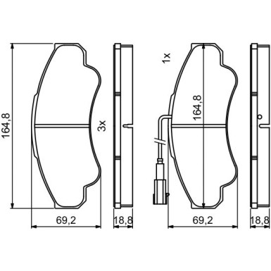 0 986 494 850 Bremsbelagsatz, Scheibenbremse