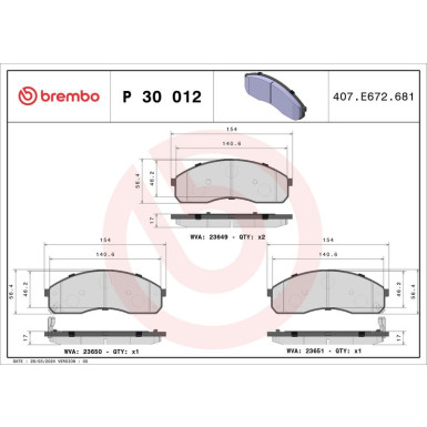 Brembo Bremsbelagsatz, Scheibenbremse PRIME LINE P 30 012