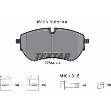 Textar Bremsbelagsatz, Scheibenbremse Q+ 2264401