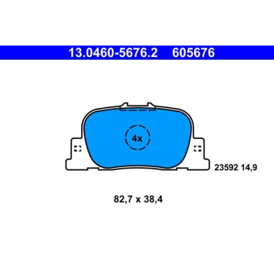 ATE | Bremsbelagsatz, Scheibenbremse | 13.0460-5676.2