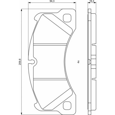BOSCH Bremsbelagsatz, Scheibenbremse 0 986 494 787