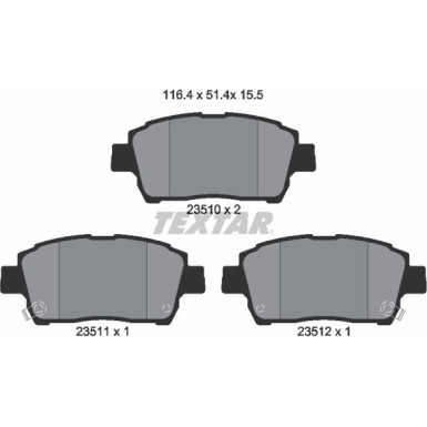 2351002 Bremsbelagsatz, Scheibenbremse