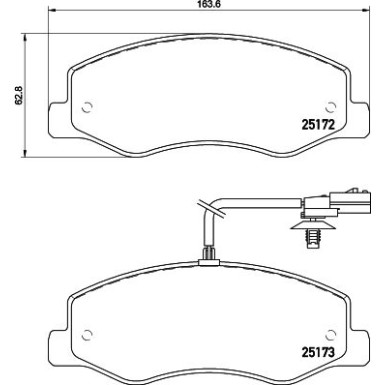 Hella | Bremsbelagsatz, Scheibenbremse | 8DB 355 015-311