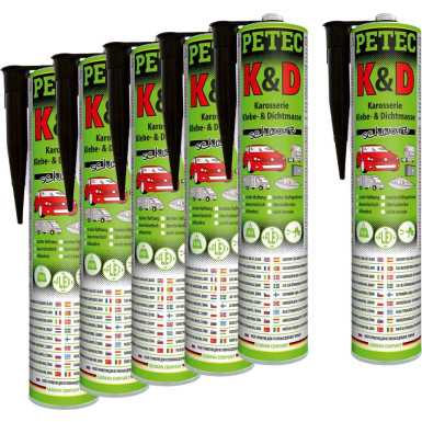 PETEC 94730 Karosserieklebstoff K&D Karosseriedichtmasse schwarz 310ml