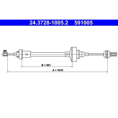 24.3728-1005.2 Seilzug, Kupplungsbetätigung 24.3728-1005.2 Seilzug, Kupplungsbetätigung