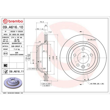 Brembo | Bremsscheibe | 09.A616.11