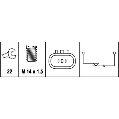 Hella | Schalter, Rückfahrleuchte | 6ZF 008 621-041