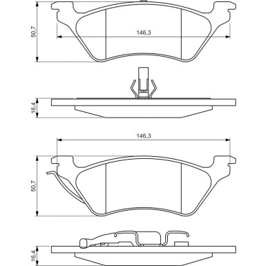 BOSCH Bremsbelagsatz, Scheibenbremse 0 986 424 816