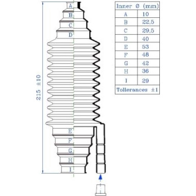 84278 Faltenbalgsatz, Lenkung 84278 Faltenbalgsatz, Lenkung