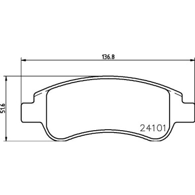 Hella | Bremsbelagsatz, Scheibenbremse | 8DB 355 011-521