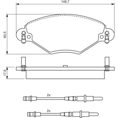 BOSCH Bremsbelagsatz, Scheibenbremse 0 986 424 582