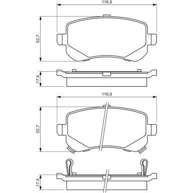 BOSCH Bremsbelagsatz, Scheibenbremse 0 986 494 496